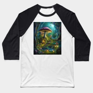 Magical Mushroom Village Baseball T-Shirt